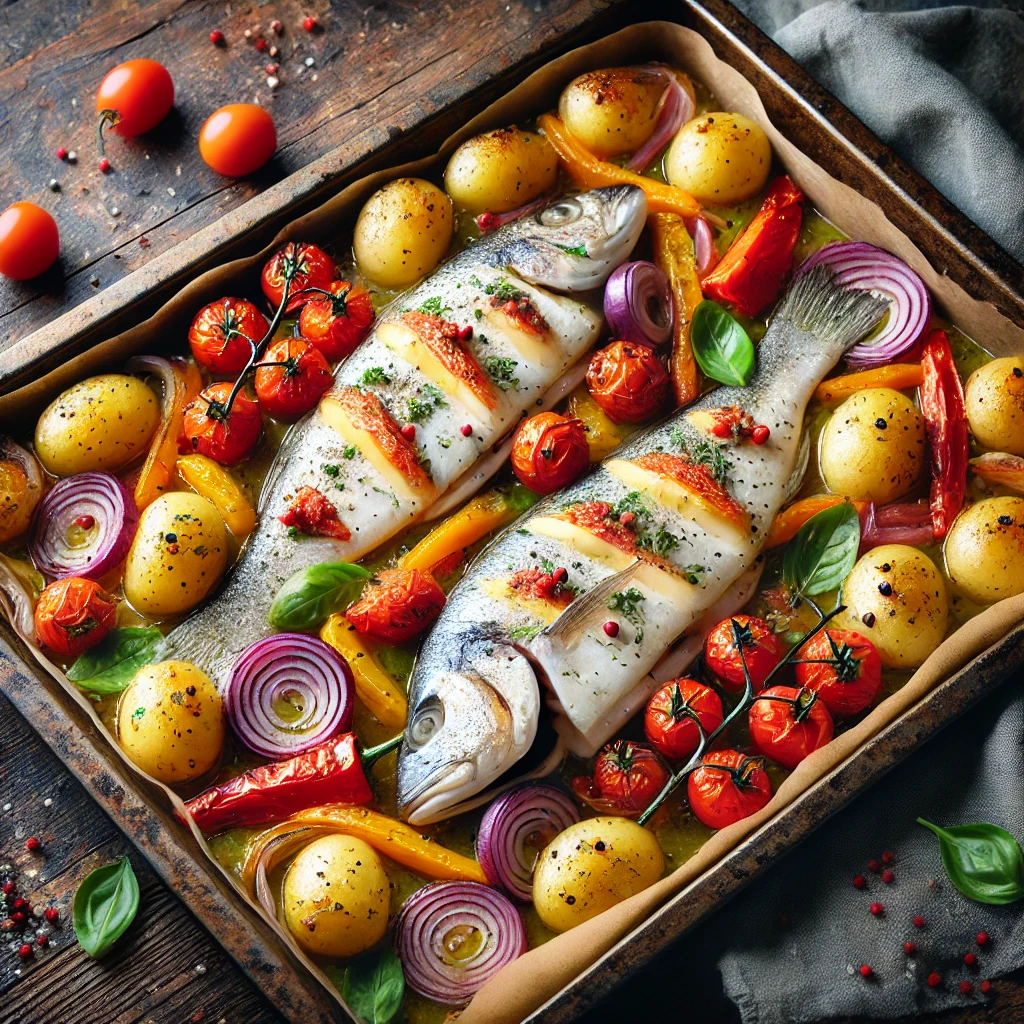 Witte Vis en Groente Traybake